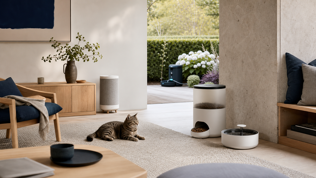 Curated smart pet technology in a calm Nordic home
