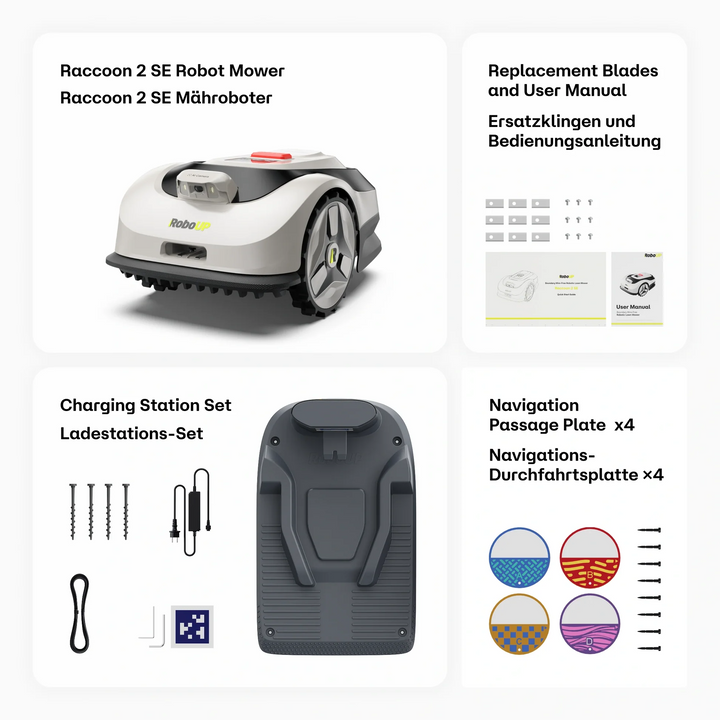 RoboUP Raccoon 2 SE Robot Lawn Mower | Smart Wire-Free Robotic Lawnmower for Small & Medium Yards