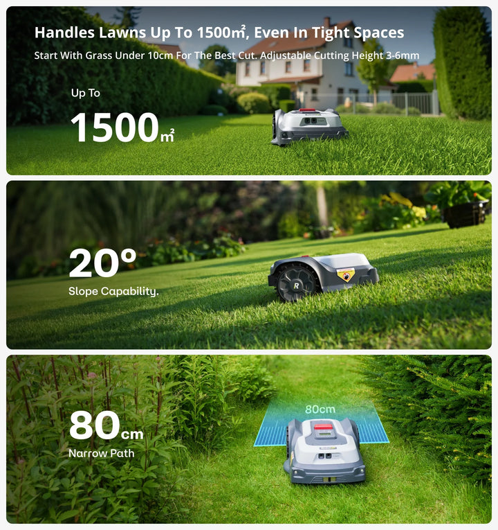 RoboUP TM01 T1200Pro Robot Lawn Mower | Smart RTK GPS Robotic Lawnmower for Large Yards