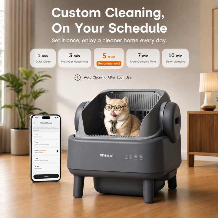 Oneisall Ease S1 Self-Cleaning Litter Box with Cat Litter Step