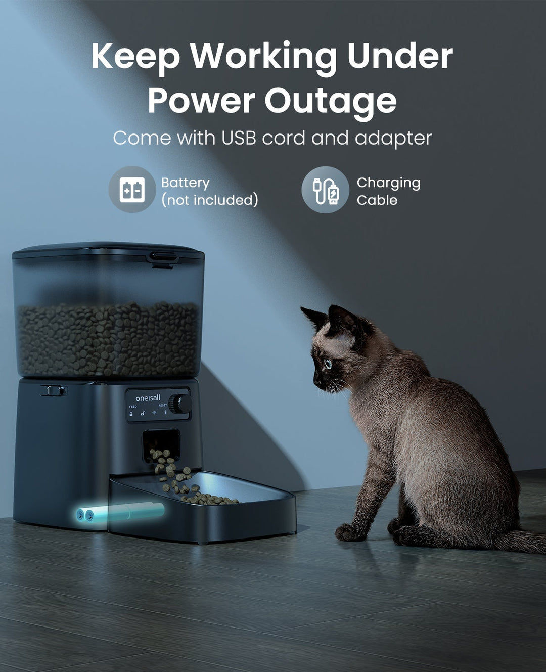 Oneisall 3.5L Automatic Cat Feeder with APP Control & 2.4G Wi - Fi - Oneisall - EU