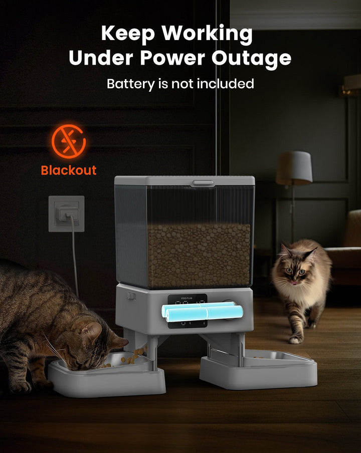 Oneisall 5L Automatic Cat Feeder for Two Cats - Black - Oneisall - EU