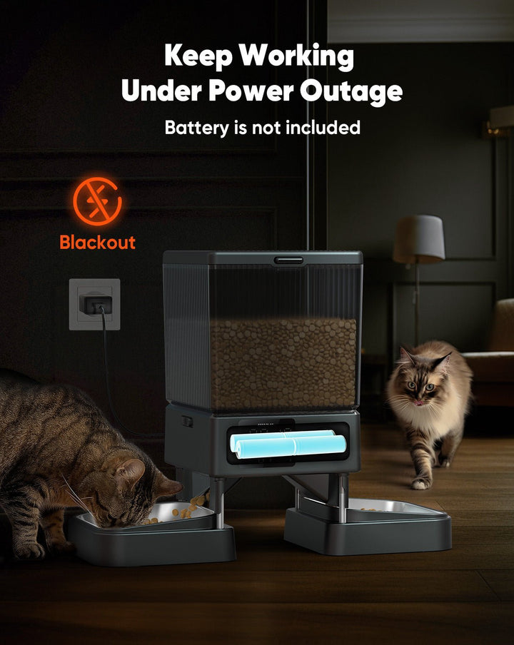 Oneisall 5L Automatic Cat Feeder for Two Cats - Black - Oneisall - EU