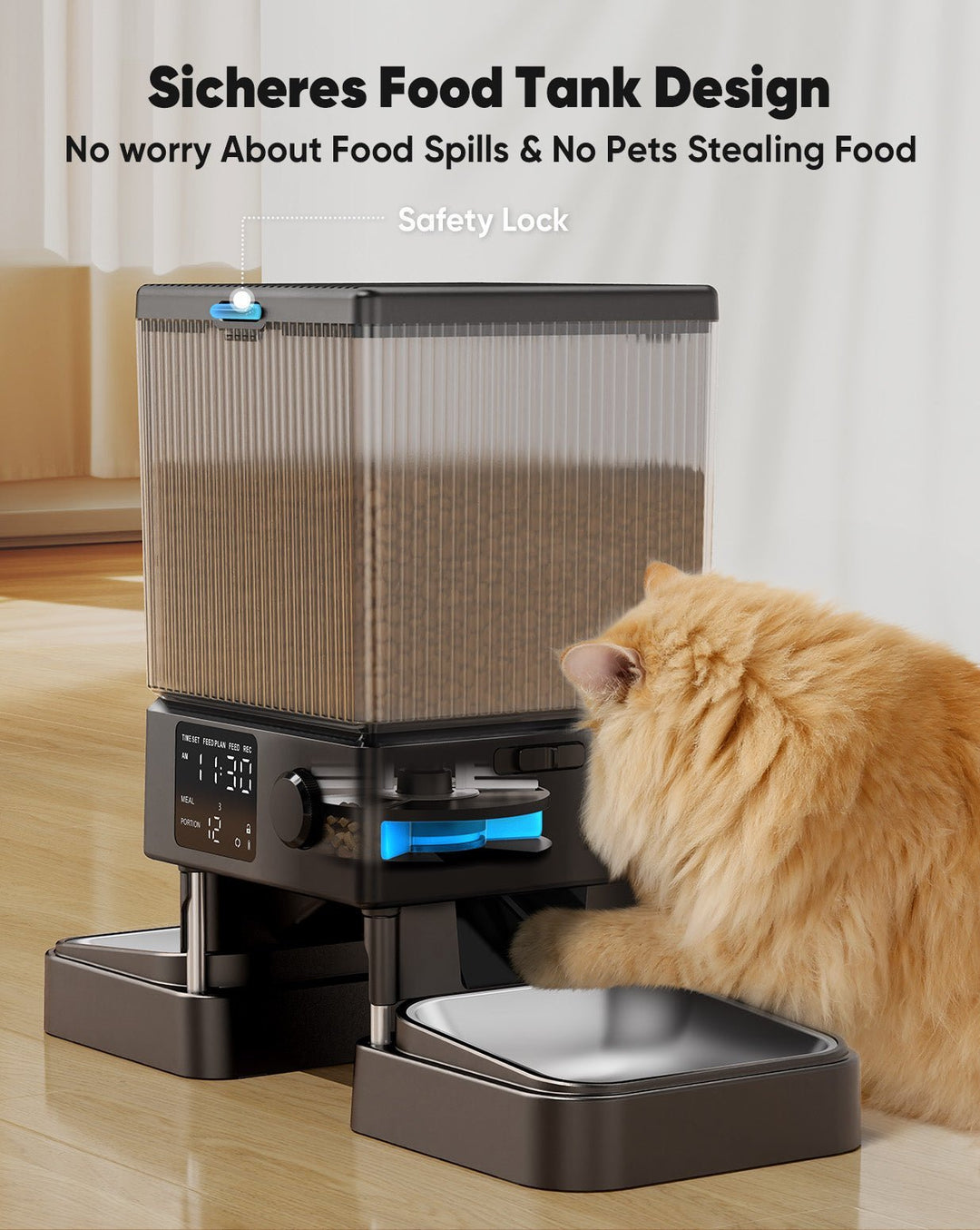 Oneisall 5L Automatic Cat Feeder for Two Cats - Black - Oneisall - EU
