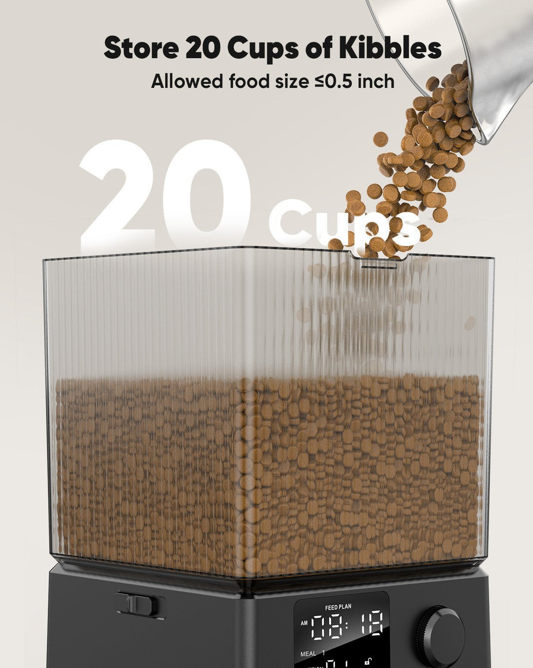 Oneisall 5L Automatic Cat Feeder for Two Cats - Black - Oneisall - EU