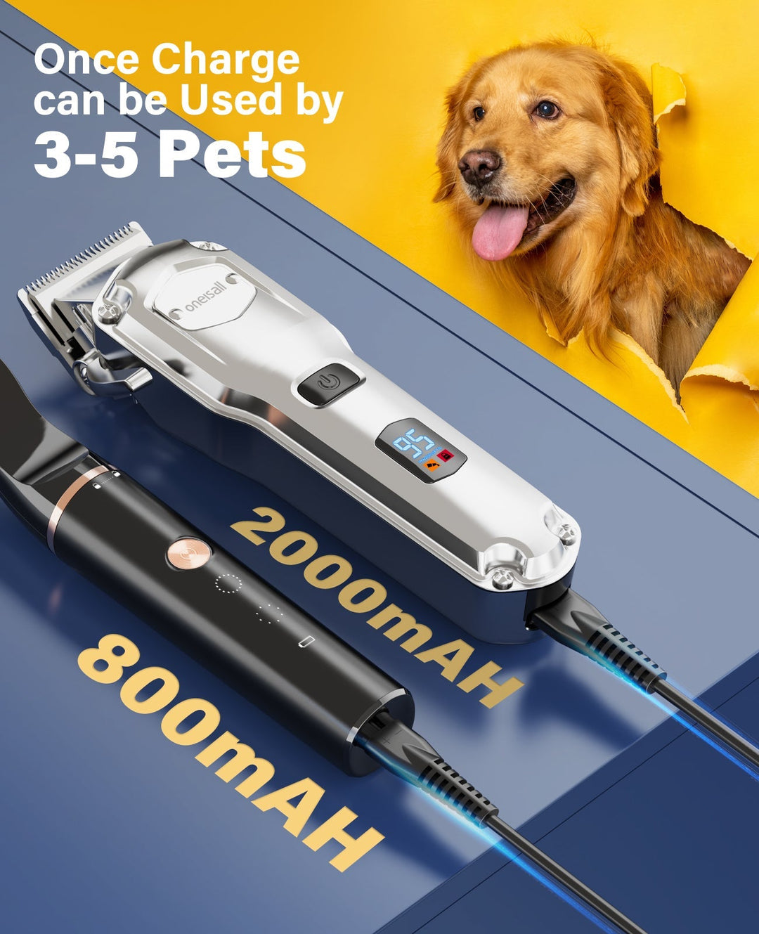 Oneisall 676+P20 3 - in - 1 Dog Clipper and Paw Trimmer Set - Oneisall - EU